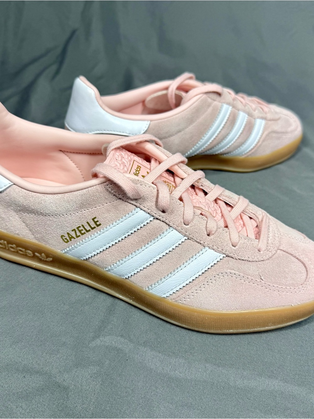 adidas Gazelle Women’s Sneakers in Light Pink with White Stripes